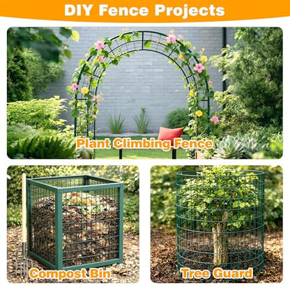 Green PVC Coated Welded Wire Fencing, 60in High x 100ft Long, 2 inch x 3 inch 16GA 2/3/4/5/6 Ft Tall Welded Wire Fence Rolls, Green Metal Garden Fence Wire Roll Garden Fencing for Yard - color: Green, size: 2"x3" 16GA 60" x 100'