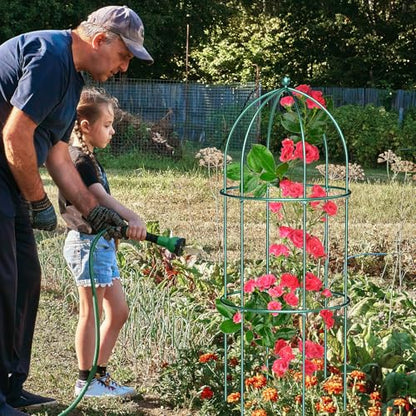 SUNYRISY 3 Pack Metal Plant Support Cage for Tomato Peony Cucumber - size: 31.5 x 15.7 in