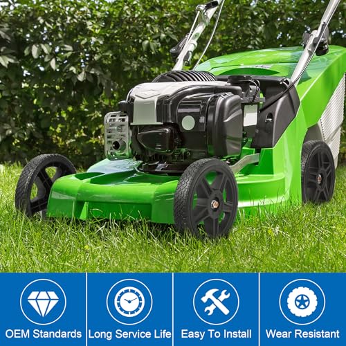 6 Inch Lawn Mower Wheels Kits Universal 6" Push Mower Wheels with 1/2" Bearing, Bolts & Nuts, Plastic Replacement Tires for Most Standard Garden Tiller, Pressure Washer, Handtruck, 2 Pack - color: Black-2Pack, size: 6 inch