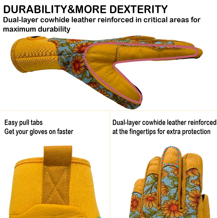 Cute Pattern Gardening Gloves,Thornproof Garden Glove,Gardener Gift - color: 1 Pair Per Pack-daisy, size: Medium