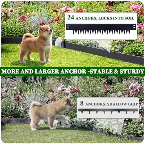 20ft Galvanized Steel Metal Landscape Edging 6-Pack 6"x40" Hammer-in No Dig - size: 6 Pack( 40" L x 6" H )