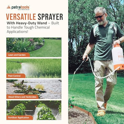 PetraTools HD2000-S 2 Gallon Battery Powered Garden Sprayer, 2 Hour Runtime - size: 2 Gallon Standard