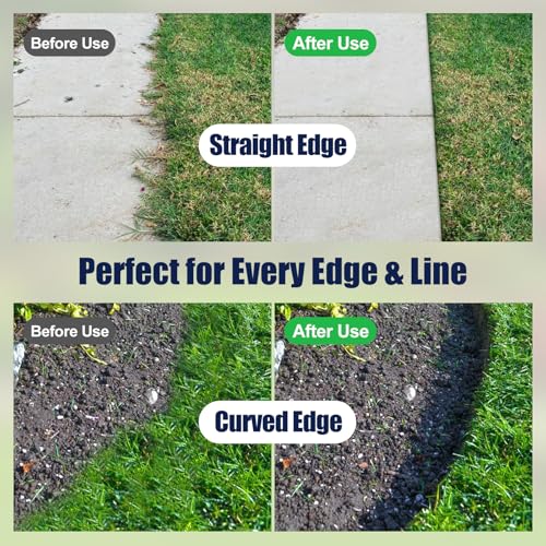 Heavy-Duty Manual Grass Edger Tool - 39 Inch Half Moon Lawn Edger with Wide Footplate. All-in-One Steel Border Edger for Landscaping, Garden Edging, Creating Trenches and Burying Irrigation Cables