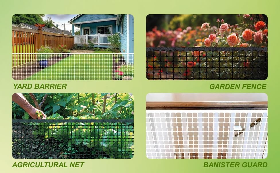 PotatoLife White Plastic Garden Fence, Hardware Mesh, 40'' x 25' - color: White, size: 40'' x 25'