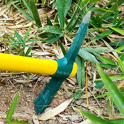 2 PCS Pick Mattock Hoe Heavy Duty, Gardening Hand Pick with 15 Inch Shock Absorption Rubber Handle and Forged Head, Pick Axe Hand Tool for Digging Weeding Prospecting Camping - size: 15 Inch Hand Pick 2PCS
