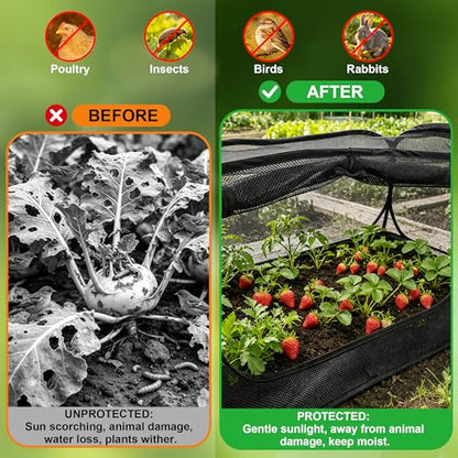 2-Pack Raised Garden Bed Covers, Pop-Up 30% Shade Mesh, 45 x 22 x 17.7 in - color: Black