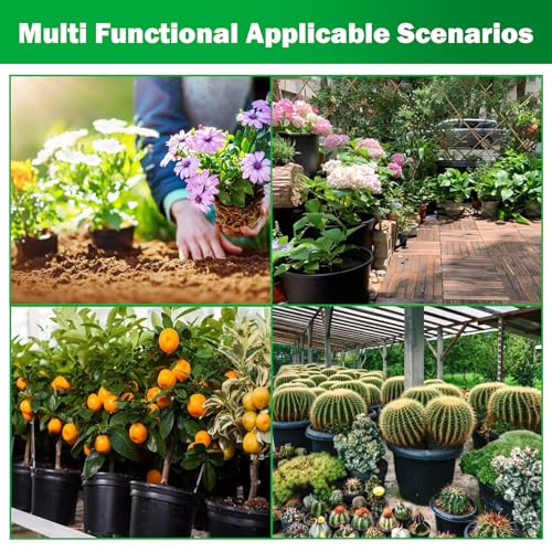 Short 5 Gallon Pot for Plants, Sturdy Plastic Planter Pots with Drainage Holes, Large Plastic Planters, for Seedlings, Succulents - size: 10 Pcs 5 Gallon Short