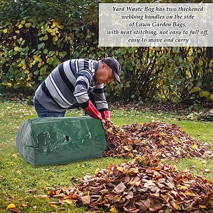 Berlune 4 Pack 72 Gallon Reusable Yard Waste Bag Garden Lawn Leaf Bag Heavy Duty Large Compost Bin with Lid and Handles for Outdoor Debris Trash Leaves Grass Clippings - size: 1 Count (Pack of 4)
