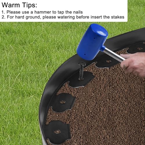 JERIA 2 Inch Tall 100 FT Garden Edging Kit with 120pcs Spikes, Plastic Edging for Landscaping - size: 2IN x 100FT