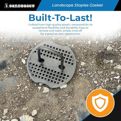 Sandbaggy Landscape Staples Gasket - Plastic Buffer/Washer - Secures and Protects Fabric, Turf, Sod, Wire, Netting - Fits Most Staples (Plastic, 800)