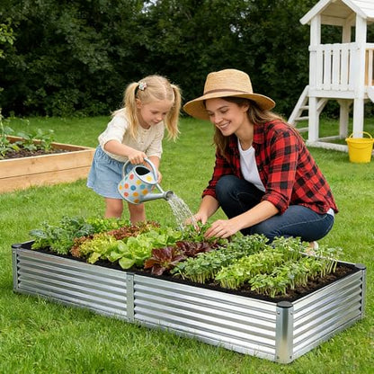 Klmnop 2mm Thick Raised Garden Bed Liner, 4x2x1 Ft Rectangular Non Woven Fabric Plant Liner with Handles for Outdoor Metal Raised Beds, Breathable Drainage Grow Bags Keep Soil Contained(Black)