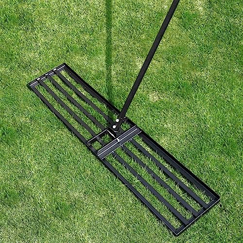 Professional Lawn Leveling Rake, 45x10inch Heavy Duty Lawn Lute & Lawn Leveller with Stainless Steel Pole, for Effortless Leveling on Garden, Golf Course, Farm, Backyard - style: 45 INCH WIDE