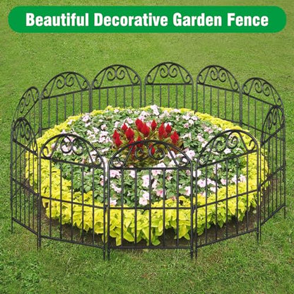 ADAVIN 24 Panels Collapsible Garden Fence, 24in Animal Barrier, 24Ft - color: Black, size: 24in(H)x12in(L) 24 Panels