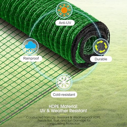 RIFNY Deer Fence, Temporary Fence for Garden Outdoor Yard, 6.5 x 50 FT - size: 6.5 x 50 FT