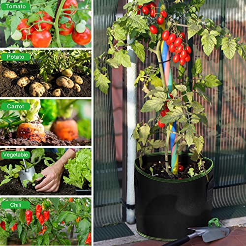 MEKOLIFE 6Pack 15 Gallon Grow Bags, Thick Nonwoven Fabric Pots with Handles - size: 6Pack(15 Gallon)