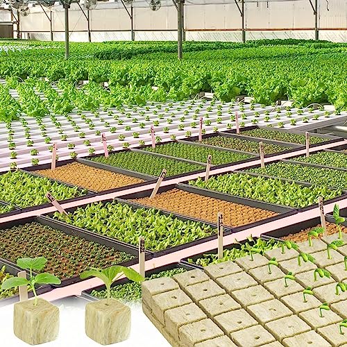 Halatool 1.5 in Rockwool Cubes for Hydroponics, 98 Plugs Seed Starter Cubes - color: 2 Sheets, size: 1.5" Cubes