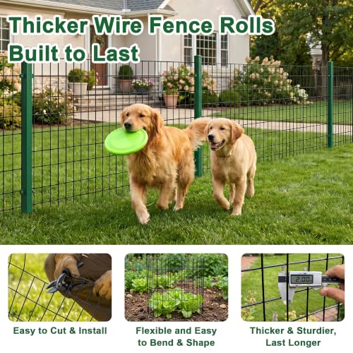 Black PVC Coated Welded Wire Fence 3FT(36") x 50FT, 16GA Garden Fencing Roll - size: 36in50FT