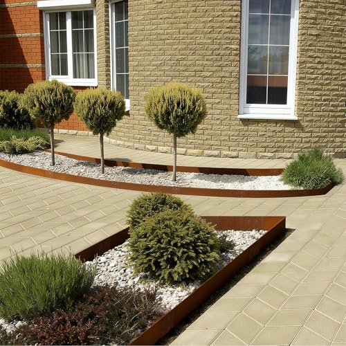 Corten Steel Landscape Edging 8 Inch H x 40 Inch L, 6-Pack 20ft - color: 8 Inch 6PCS
