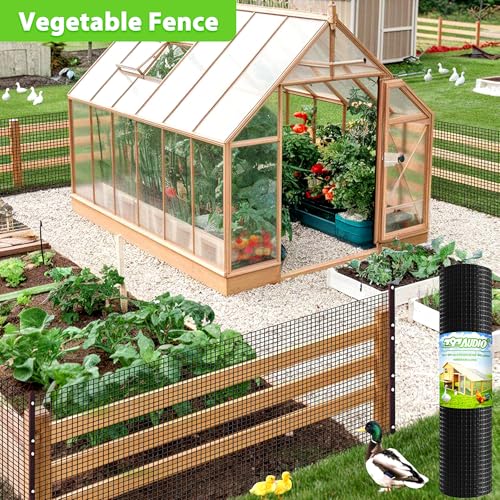 PVC Coated Welded Wire Fence,1/2 inch 48 in x 50 ft,Chicken Wire,Black Metal Fence Mesh Wire Roll,Garden Fencing Welded Wire Mesh for Pet Enclosures,Vegetable,Poultry and Agricultural Use - color: Black, size: 1/2"x1/2" 48inx50ft