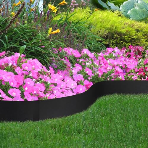 20ft. 40" L × 8" H Metal Landscape Edging, 6 Pack Garden Border - color: Black, size: 8 Inch