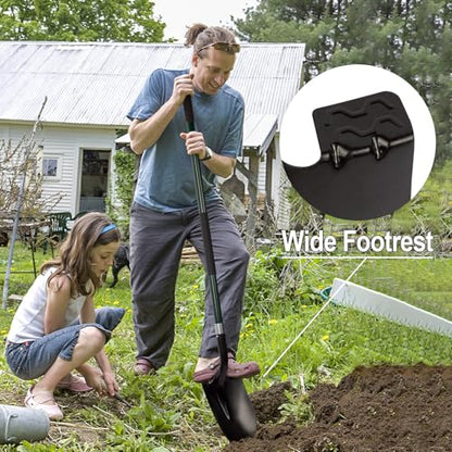 VNIMTI Heavy Duty Gardening Shovel, 56 Inch Round Blade with Fiberglass Handle (Green) - color: Green