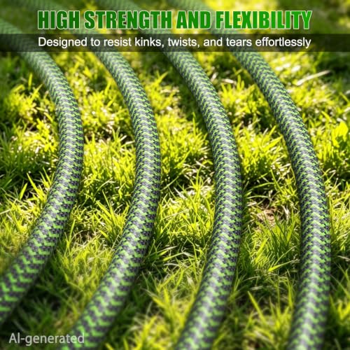 NON-EXPANDABLE Garden Hose 25 FT x5/8'' with 10-Function Sprayer - size: 25ft