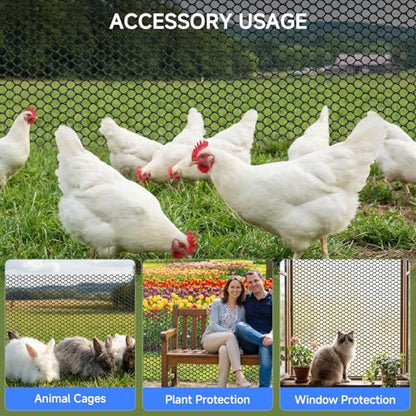 16 INx50 FT Plastic Chicken Wire Mesh Poultry Netting Garden Fence Black