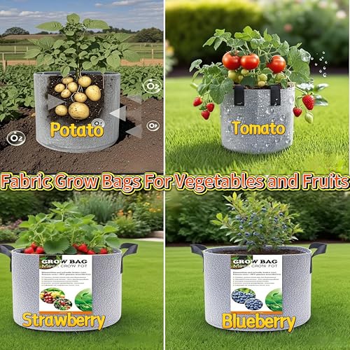 30 Gallon Fabric Grow Bags Nursery Planter Pot for Plants with Handles,3PCS - size: 30 gallon