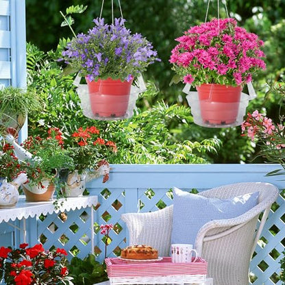 Adnee 15 Pcs 8 Inch Hanging Plant Water Catcher-Clear Plastics Plant Water Catcher Tray-Hanging Plant Saucers Drip Pans for Indoor Outdoor Hanging Basket Flower Pot - color: 8 Inch