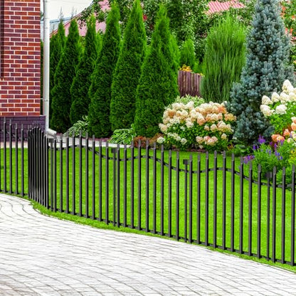 No Dig Garden Fence 24" H x 22.5'L Decorative Yard Dog Outdoor Panels - size: 24 in(H) X 11.25 ft(L)