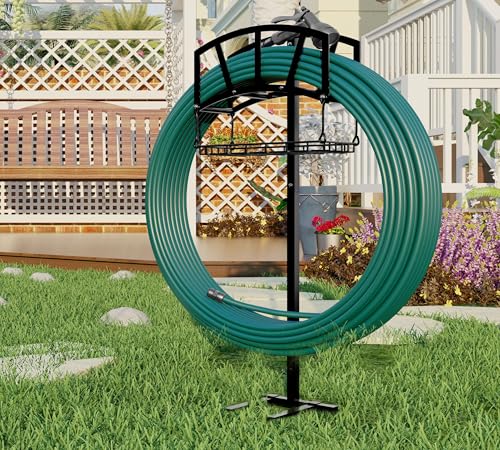 Fire Beauty Freestanding Steel Garden Hose Holder for Yard Lawn Outdoor - style: Noble design