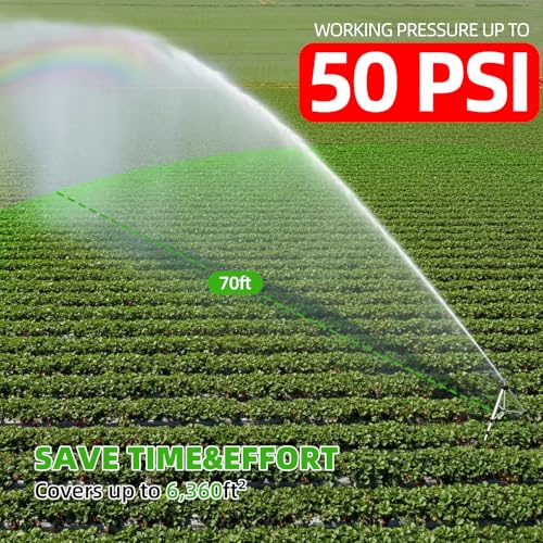 SPECILITE Brass Impact Tripod Sprinkler for Yard Lawn Garden Irrigation - color: Silver, 1-Pack