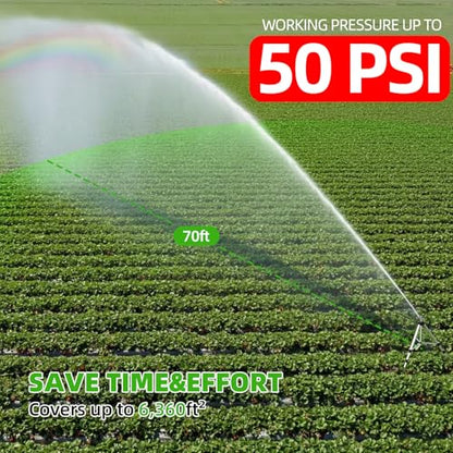 SPECILITE Brass Impact Tripod Sprinkler for Yard, Waters up to 70ft, 2 Pack - color: Silver, 2-Pack