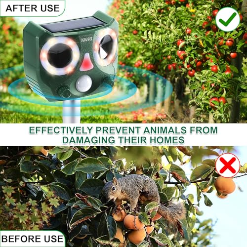 2026 Upgraded Solar Ultrasonic Animal Repeller Indoor & Outdoor