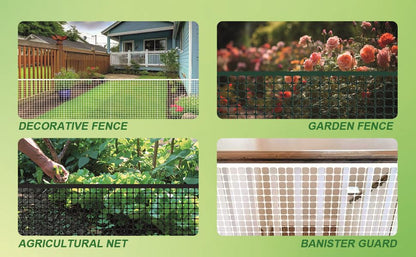 PotatoLife White Plastic Garden Fence, Hardware Mesh, 40'' x 50' - color: White, size: 40'' x 50'