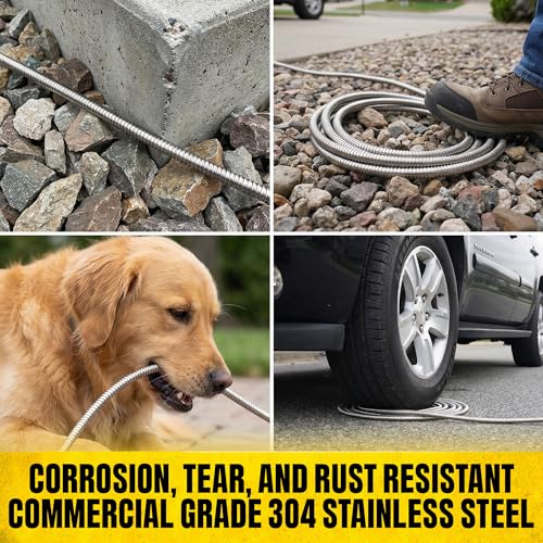 BIONIC STEEL 100 Ft Metal Garden Hose with Sprayer Nozzle - size: 100'