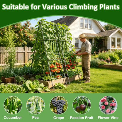 unho Metal Tall Garden Trellis for Climbing Plants Outdoor 2 Pack 82"x27" - size: 82x27inch（2pack）