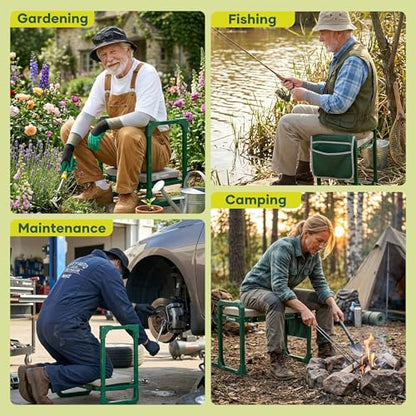 Saker Garden Kneeler and Seat Foldable Gardening Stool with Extendable Legs - size: Luxury version