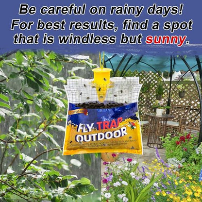 Fly Traps Outdoor Hanging for Patio, 10 Pre-Baited Flies Bags Disposable - size: 10 pack