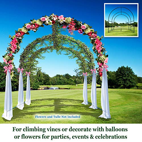Multi-Size Large Garden Support Arch Frame Climbing Plant Arch Arbor for Flowers/Fruits/Vegetables (13FT x 7FT x 7.2FT) - size: 13 ft x 7 ft x 7.2 ft