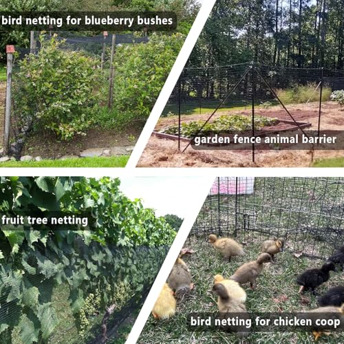 POYEE 7.5x100ft Deer Fence Netting, 1/2-inch Square Mesh Bird Netting - size: 7.5x100ft