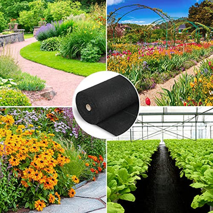 Jevrench 5 oz Heavy Duty Weed Barrier Landscape Fabric, 3 x 100 ft - size: 5oz - 3ft x 100ft