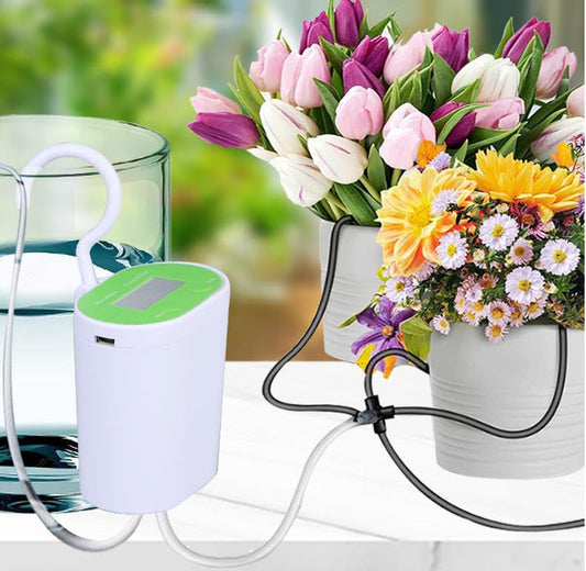 Automatic Plant Watering System with Digital Timer, DIY Drip Irrigation Kit for Indoor & Outdoor Plants, Programmable Self Watering System for Potted Plants, Garden, Balcony & Greenhouse, BY03