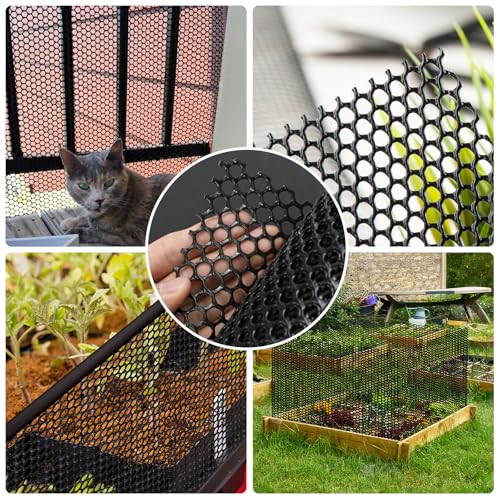 Black Plastic Wire Mesh Fence 16In x 33Ft, Chicken Wire Fencing for Poultry - color: Black, size: 16IN x 33FT