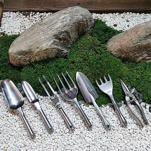 lasenersm 1 Piece Garden Fork Aluminum Alloy Hand Weeder Fork Tool Garden Hand Fork Gardening Hand Fork Hand Weed Fork Lawn Fork Garden Planter Tool for Yard Lawn and Farm, Silver