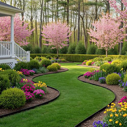 Garden Edging, 50FT x 2" Flexible Plastic Landscape Border with 48 Stakes - style: 50FT