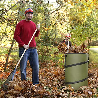 2-Pack 30 Gallon Collapsible Pop-Up Trash Can for Camping, RV - Waste Yard Bag for Gardening Lawn/Leaf - 30 Gallon Each Bag, Green