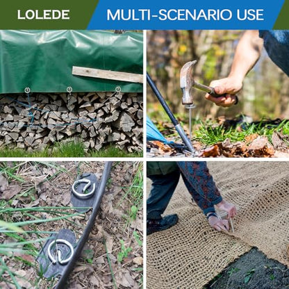 Landscape Staples Set（100Pcs） Thickened 6 Inch 8 Gauge Galvanized Garden Pins Set, Anti-Rust Heavy Duty Circle Top Metal Stakes for Weed Barrier, Lawn Edging & Landscaping