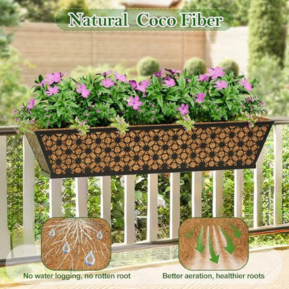SPECILITE 30" Adjustable Metal Window Railing Planters Boxes, 4 Pack - size: 30in, style: 4Packs