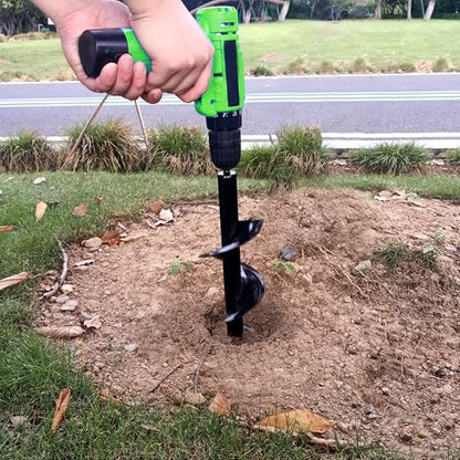 4PCS Garden Auger Drill Bit Set - 1.6x9 & 1.6x16 & 2.7x16 & 3x12 inch - color: Black, size: 4PCS-1.6x9 & 1.6x16 & 2.7x16 & 3x12 in